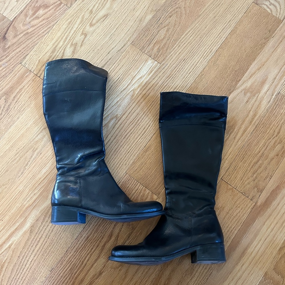 Walker Brand Leather Black Boots Women’s Size 37